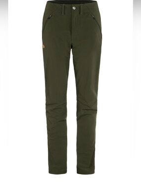 NWT Fjall Raven Abisko Trail Stretch Trousers in Deep Forest Green